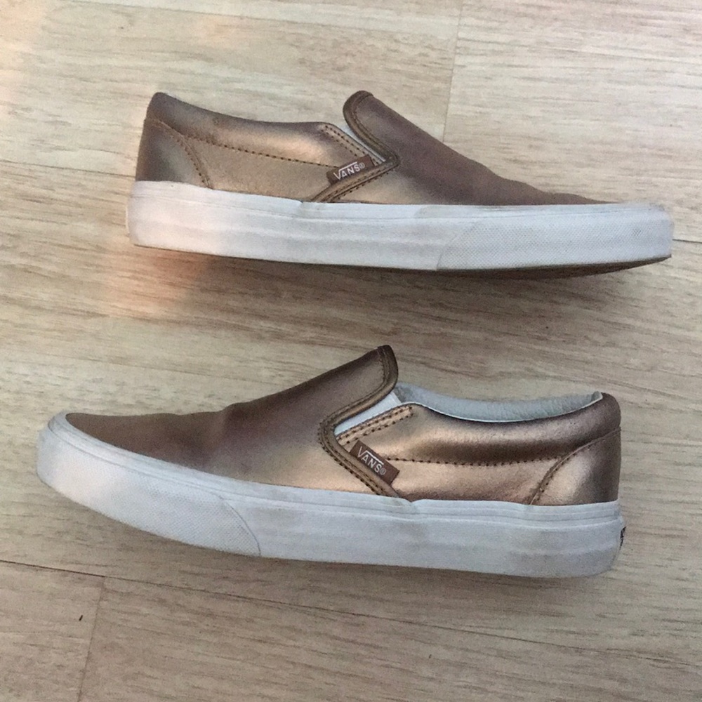 Slip on Vans (metallic) bronze